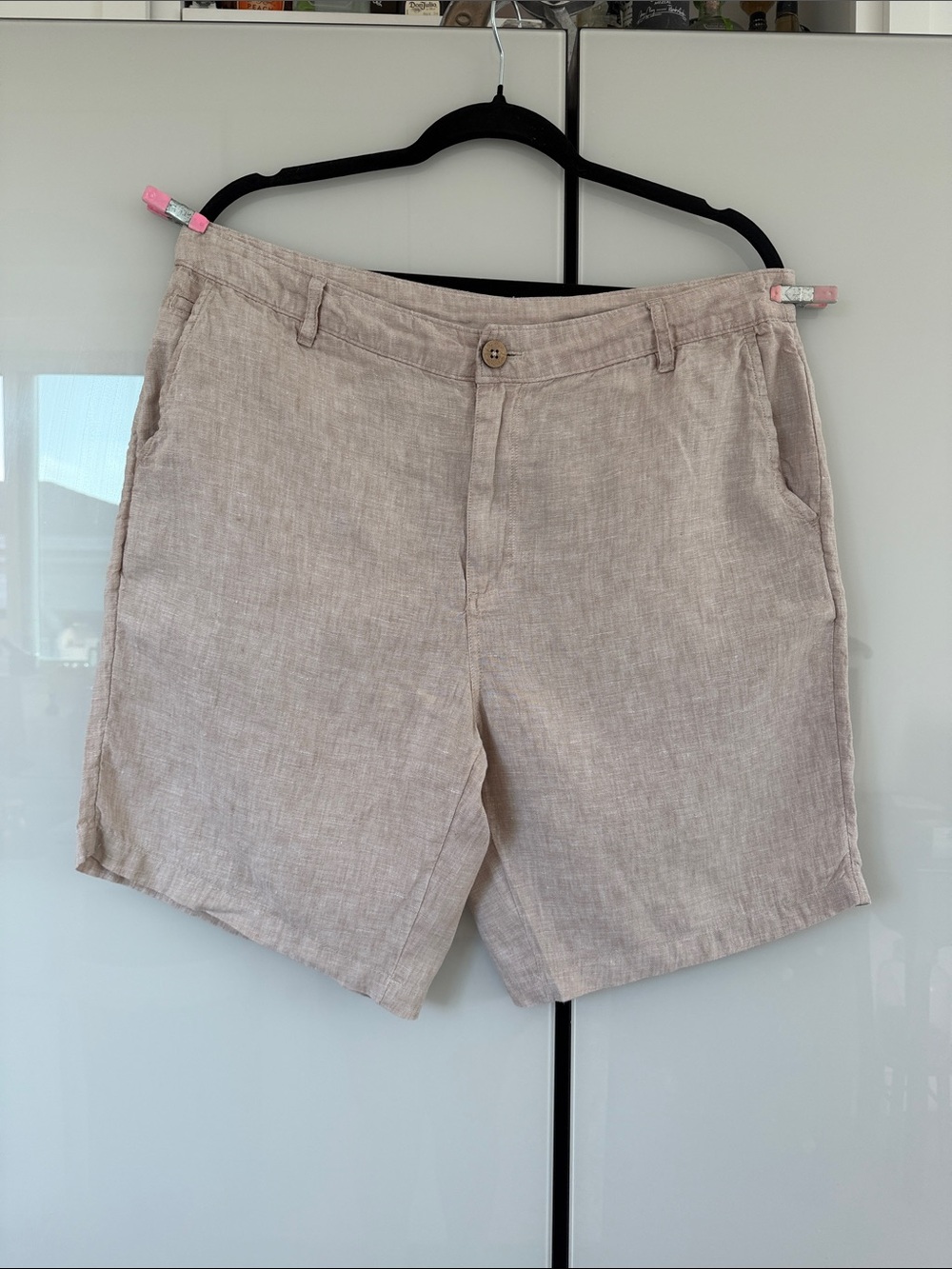 Daniel Hechter Men's Tailored Linen-Blend Shorts - Light Beige